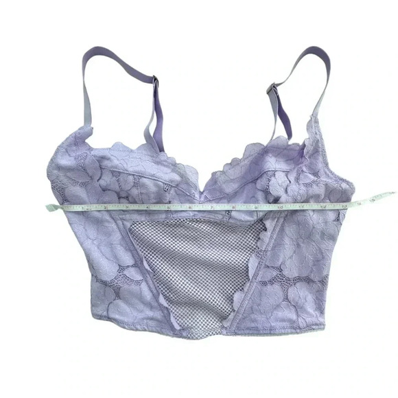 Savage xFenty Purple Floral Glow Lace Bustier Size Small Adjustable lingerie Bra - Picture 11 of 11